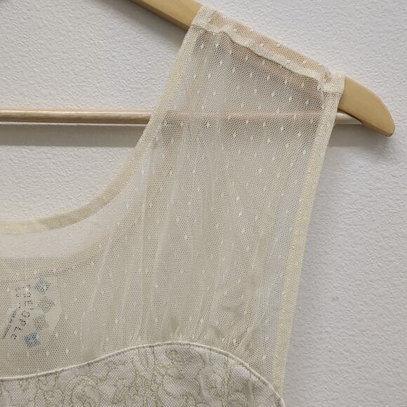 Free People white sheer top mini dress size Large - Picture 5 of 6